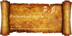 Palkovics Júlia névjegykártya